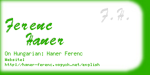 ferenc haner business card
